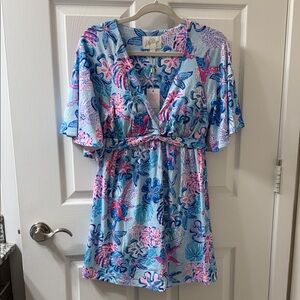 Lilly Pulitzer Blue and Pink Floral Jumpsuit